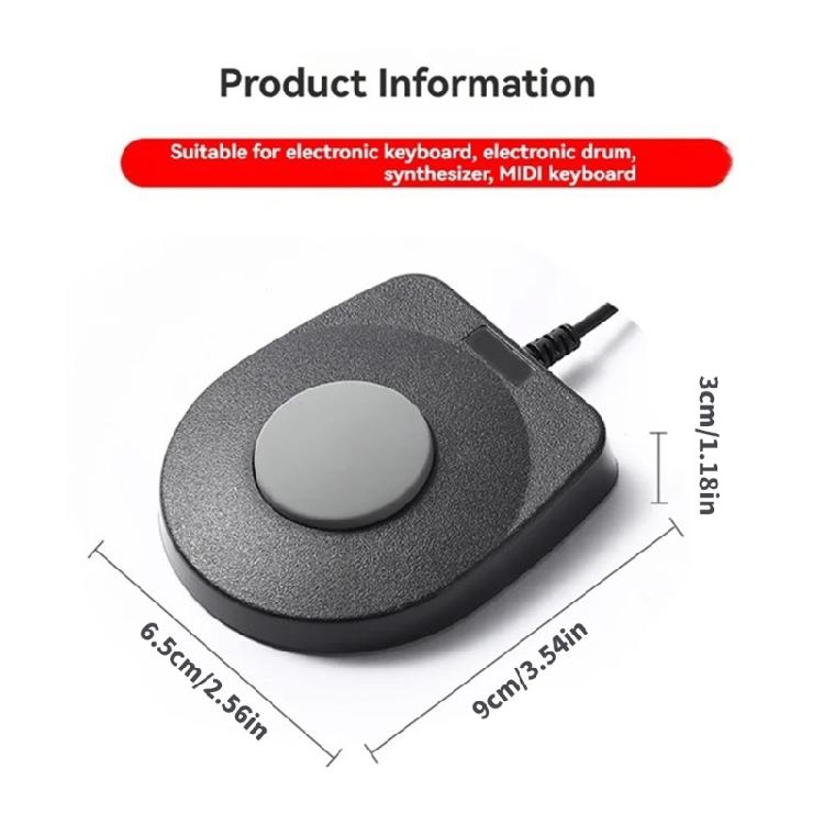 Universal Compact Sustain Pedal Electronic Drum Pedal  for Drum Digital Pianos Electronic Organ Keyboards Enduring