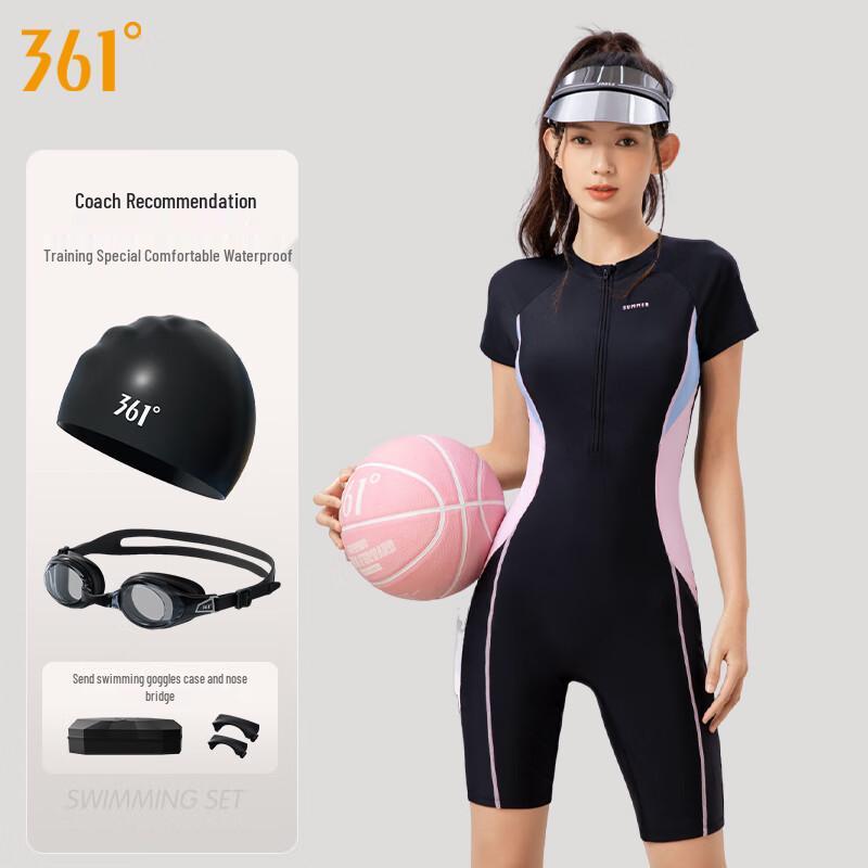 361° Women's Conservative One-Piece Flat Shorts Swimsuit
