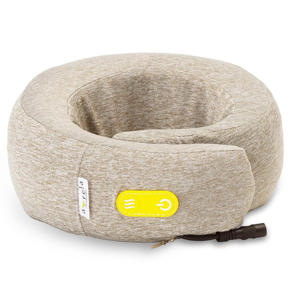 ALINCO Neck Pillow Massager with Heating Function, Compact and Lightweight, Rotating Massage Balls, Brown, MCR8321(T)