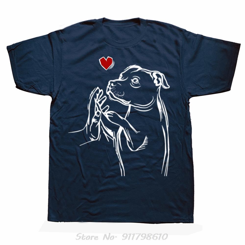 Manga Vintage Anime Oversized T-shirt Staffordshire Fitness T Shirt Bull Terrier Lover Men's Clothing Customs Cotton Tshirt