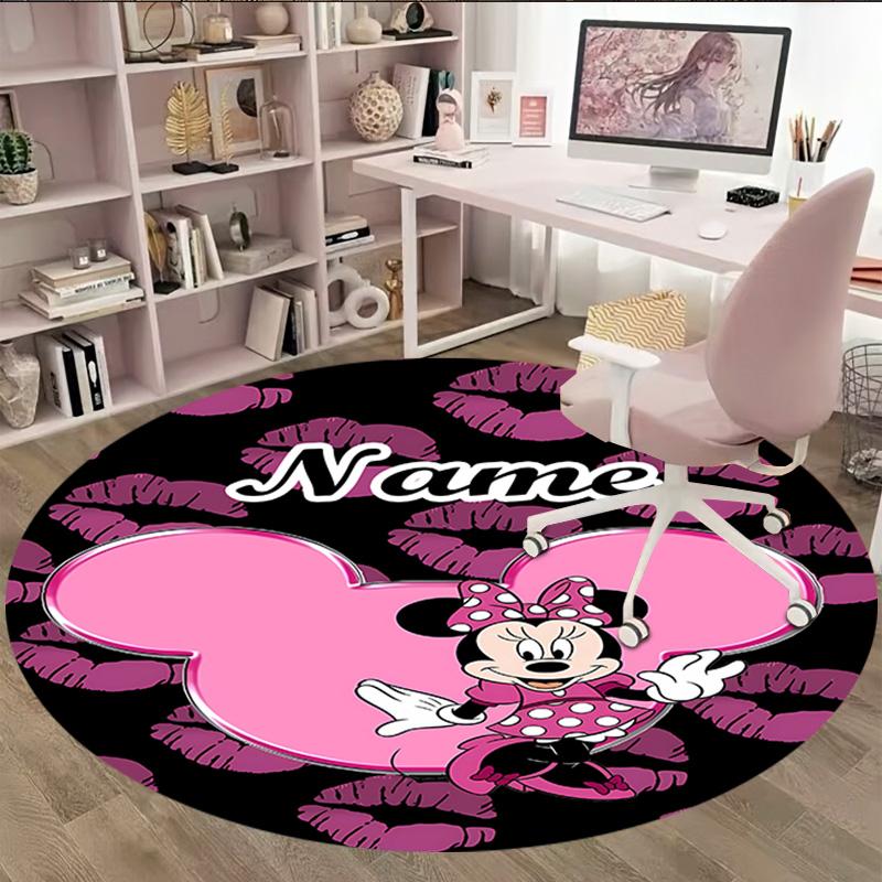 Customizable Minnie (18) Round Non-Slip Carpet - Ideal for Garden, Picnic, Office, Perfect for Decoration, Suitable For All Seasons