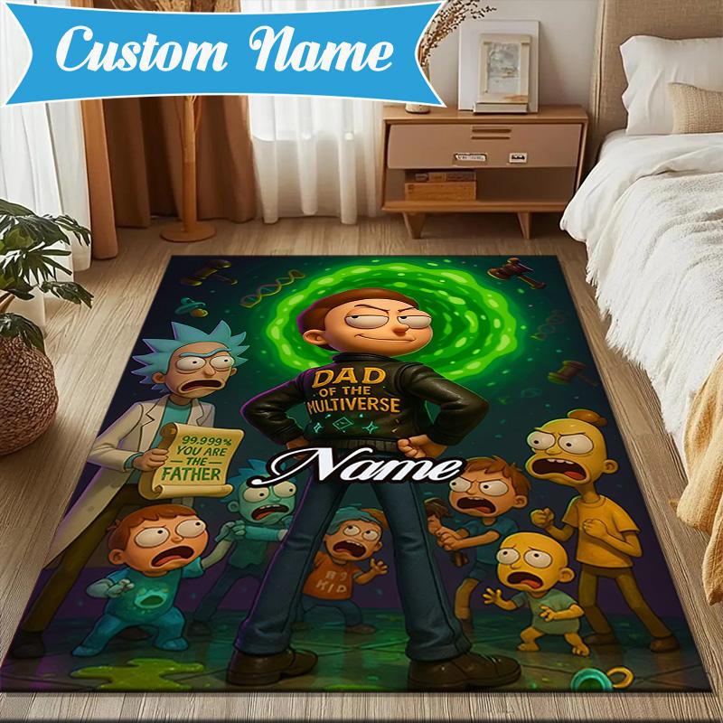 Custom Name Alien Adventure Space Rug Game Carpet, Floor Mat for Bedroom Living Room Entryway Rug, Home Decor Idea Gift for Christmas birthday
