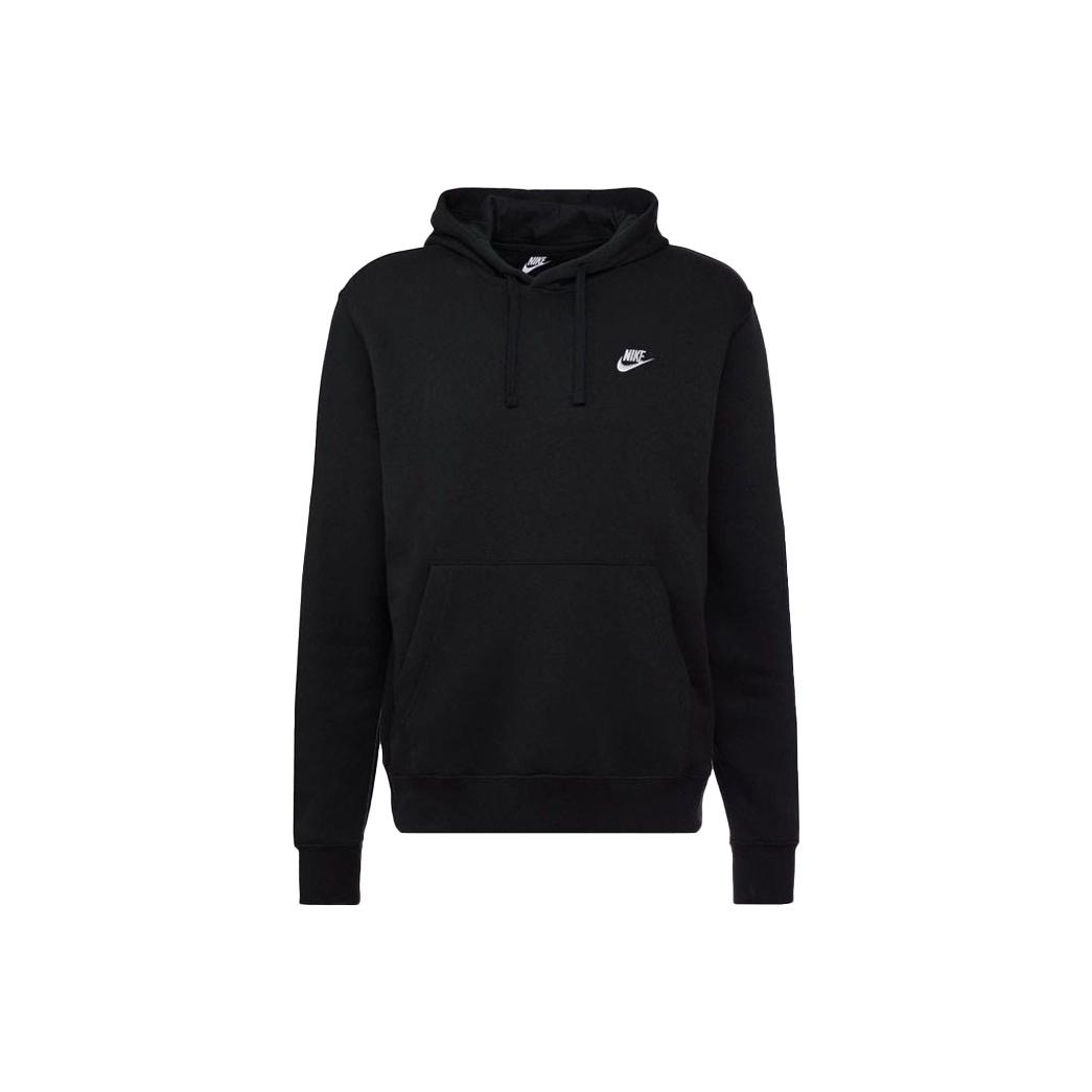 Nike Men's Black/White Sportswear Club Fleece Pullover Hoodie Unisex Streetwear Bv2654-010 Cm