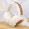 Women Earmuffs Thickened Inner Lining Bow Embellishment Suede Fabric Adjustable Headband Earmuffs Winter Accessory