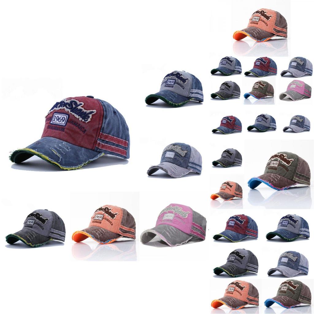 Vintage Embroidered Raw-brims Baseball Cap For Unisex