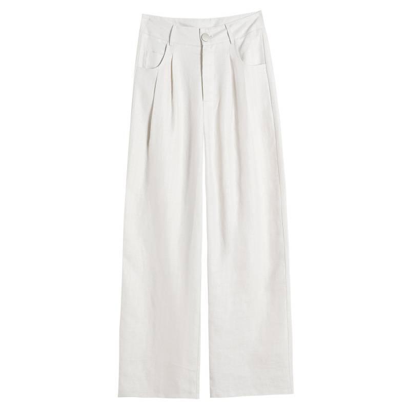 2026 Summer Women's Wide-Leg Cotton Linen High-Waist Casual Pants with Sun Protection