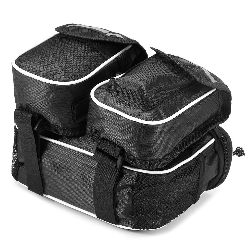 Lixada Cycling Bike Top Tube Bag with Rain Cover Waterproof Mountain Bicycle Front Frame Pannier