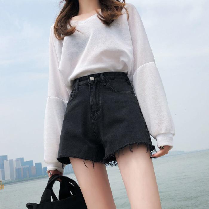 Retro Style Wide-leg Denim Shorts Summer Casual New Arrival High-waist Loose Denim Shorts for For Women