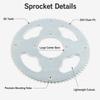 Steel 25H Rear Chain Gear 80T with 54 Mm Center Bore, 4 Bolt Mount and Silver Finish, Replacement Drive Wheel for Mini Bike Chain System Service