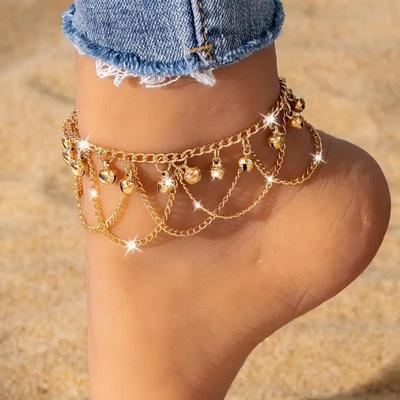 Knöchelketten im Böhmischen Stil für Frauen Fußschmuck Sommer Strandurlaub Barfußsandalen Armband Knöchel am Bein Weiblich