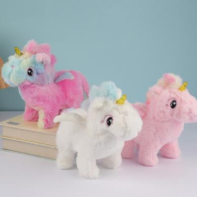 Simulation Plush Horse Toy with Sound Electric Walking Interactive Horse Plushie Toddlers Boys Girls Educational Stuffed Animal Toy