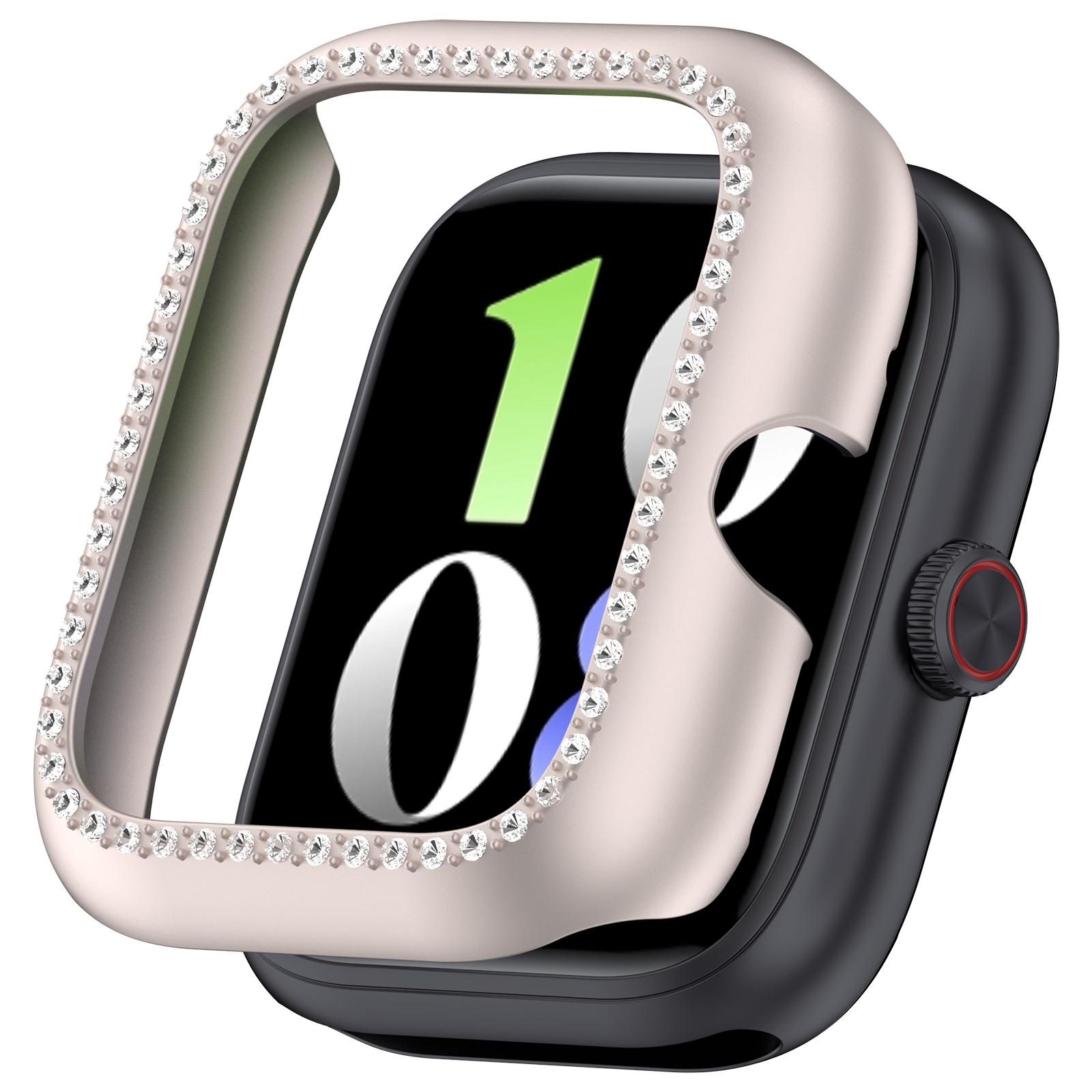 

For vivo Watch GT/iQOO Watch GT Watch Case Rhinestone Decorative Hollow Design Electroplating PC Watch Cover D