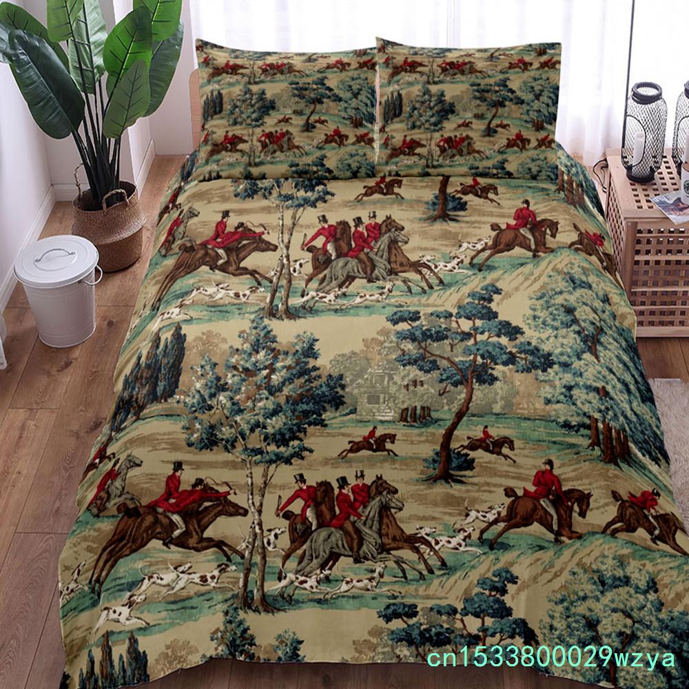 Retro Cowboys Camou Duvet Cover Set King Queen Double Full Twin Single Bed Linen Set