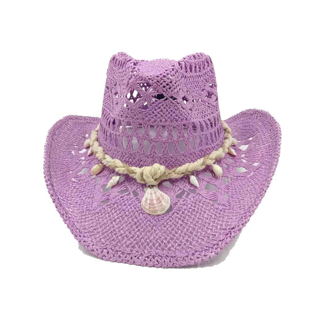 Corn Husk Material Straw Hat Western Cowboy Hat Spring and Summer Men and Women Panama Sun Hat Elegant Cowboy Straw Hat