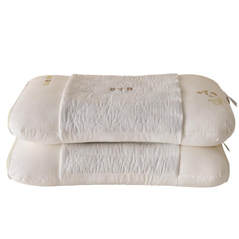 Cotton Cover Buckwheat Hull Pillow Neck Support Sleep Aid Firm Single Bed Home Use