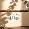 Ring hollow mosaic enamel ear hook European and American style hollow line earrings versatile temperament earrings