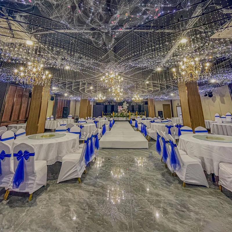 1PC Elastic Party Multiple Colors Ornament Polyester Decorative Chair Back Flower Wedding Decoration Mesh Romantic Accessories