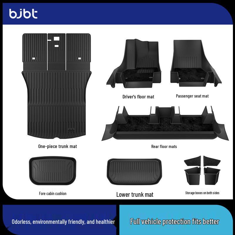 BJBT Full Coverage Non-Slip Floor Mats for Tesla Model Y 2023, TPE Injection Molded