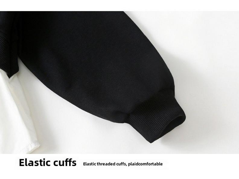 Lányok koreai stílusú aszimmetrikus pulóverkészlet – 2024 tavaszi/őszi kétrészes divatos gyerekeknek