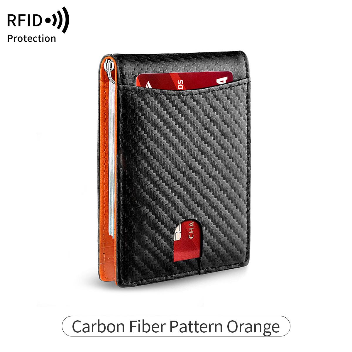 

Мужской кошелек из углеродного волокна с RFID-меткой, многофункциональный, ультратонкий, мини, с 7 отделениями для карт, короткий карман для карт, вместительный, портативный мужской кошелек