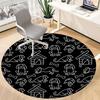 1PC Dogs Bones Office Round Area Rug, Mat Suitable For Office, Under Office Chairs Bedroom Living Room Home Decor, Room Deco