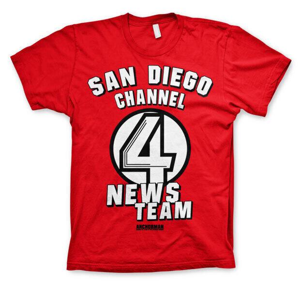 Saldi Licenza Ufficiale Anchorman San Diego Canale 4 T-Shirt S