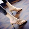 Fashion Half Slippers Women's Summer 2024 New Mesh Style Pointy Thin Heels Internet Red High Heels External Wearing Cool Slippers