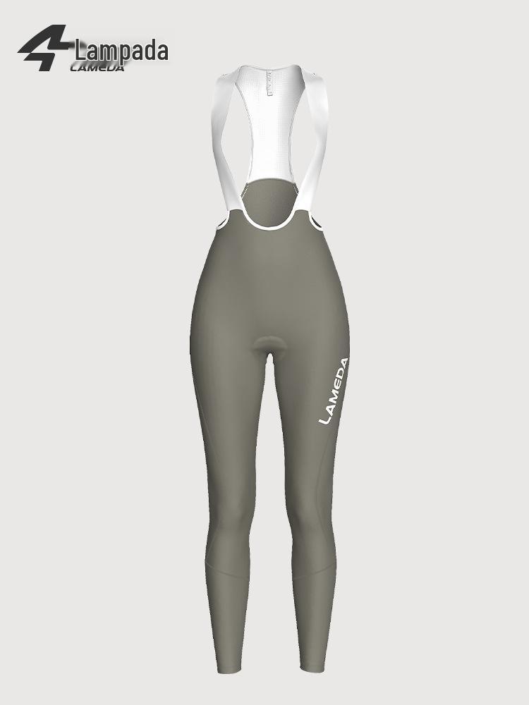 

Женские эластичные флисовые велоштаны-бибы Lampaida - Теплые для осенне-зимнего катания в горах и по шоссе XL нефритовый/серый