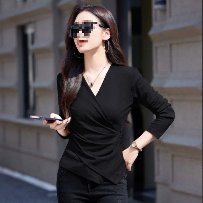 T Shirt Spring Fall Oversize V Neck With Embroidery For Private Style Fashion