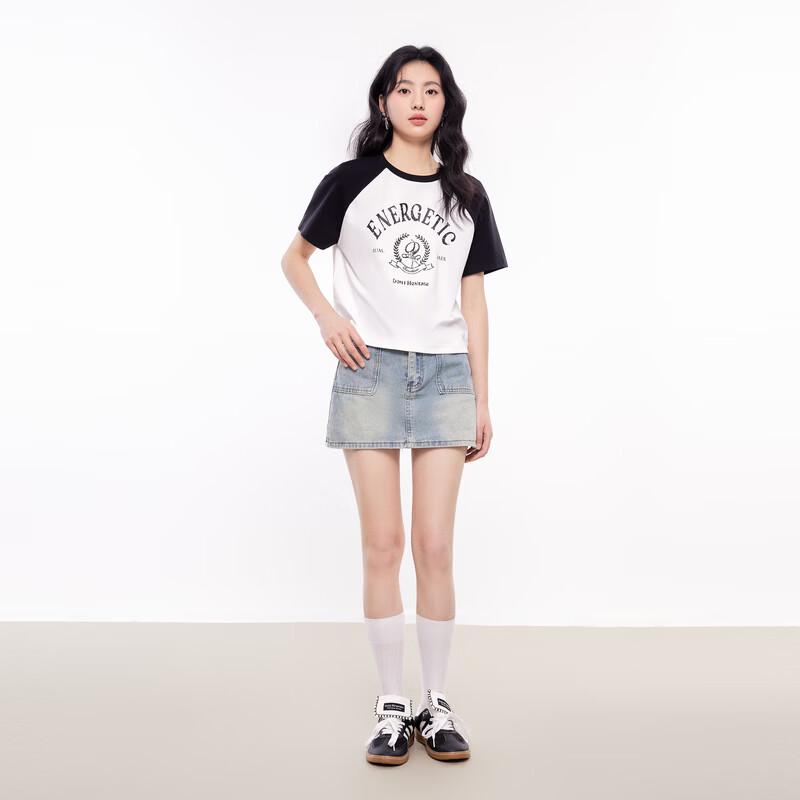 Women's H-Line Round Neck Raglan Sleeve T-Shirt