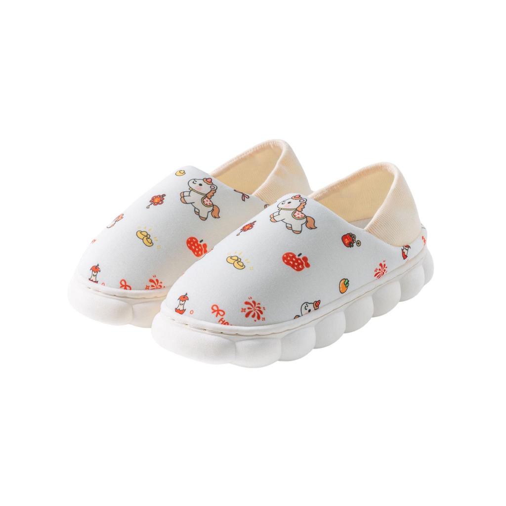 Women's High-Top Cotton Slippers, Winter Non-Slip Indoor/Outdoor, Thick Plush, Full-Wrap, Casual Warm Shoes