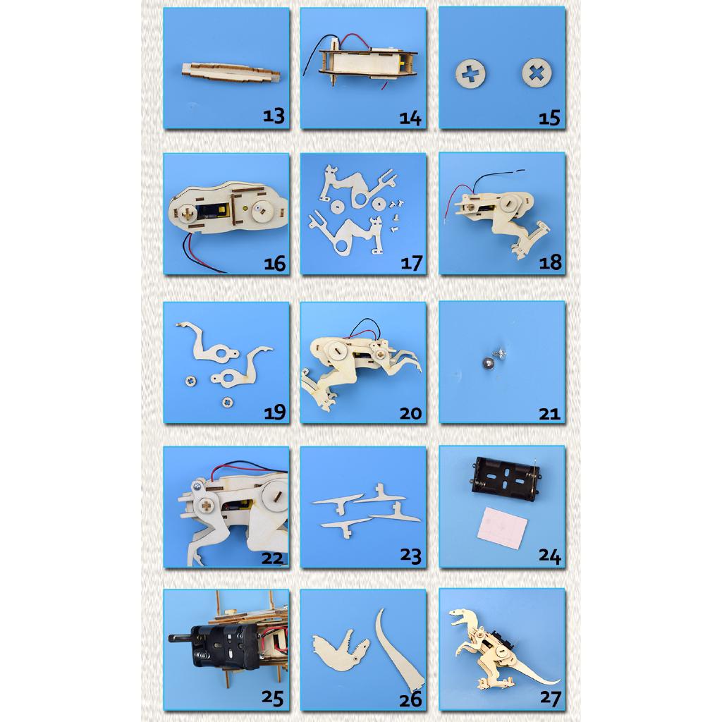 DIY Kit Dinosaur T Rex 3D Model STEM Basics Science Toys for Boys Electric Crawling Wood Model Assembly Puzzle Teen Friends Gift