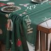 American Tablecloth Christmas Theme Table Cloth Printed Christmas Green Tablecloth Holiday Decorative Tablecloth Manufacturer