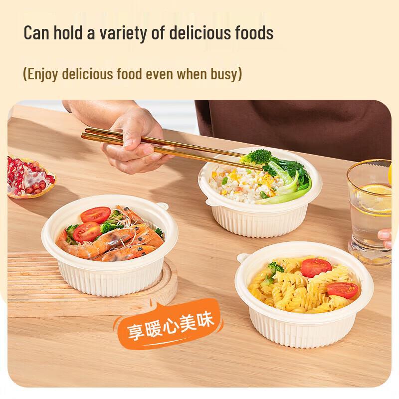 temeiju Eco-Friendly Corn Starch Disposable Meal Prep Containers with Lids