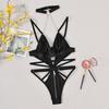 European and American Women's Underwire Shaping Bodysuit with Mesh Straps and Leg Rings - Anti-Sagging