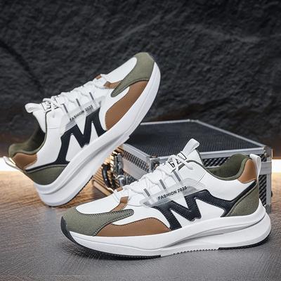 Men's Leather Board Shoes Outdoor Comfortable Mesh Breathable Men Hiking Shoes Designer Fashion Hard-Wearing Man Casual Sneakers