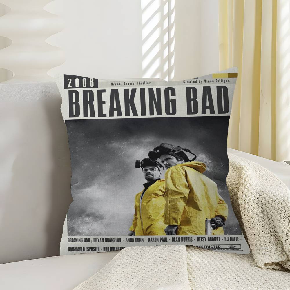 Classic Movie Breaking Bad Pillow Covers Cartoon Sofa Decorative Home Doublesided Printing Short Plush Cute Cushion Cover