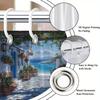 Greek Alley Shower Curtain Whitewashed Walls Terracotta Pots Flowers Polyester Machine Washable With 12 Hooks For Bathroom Decor