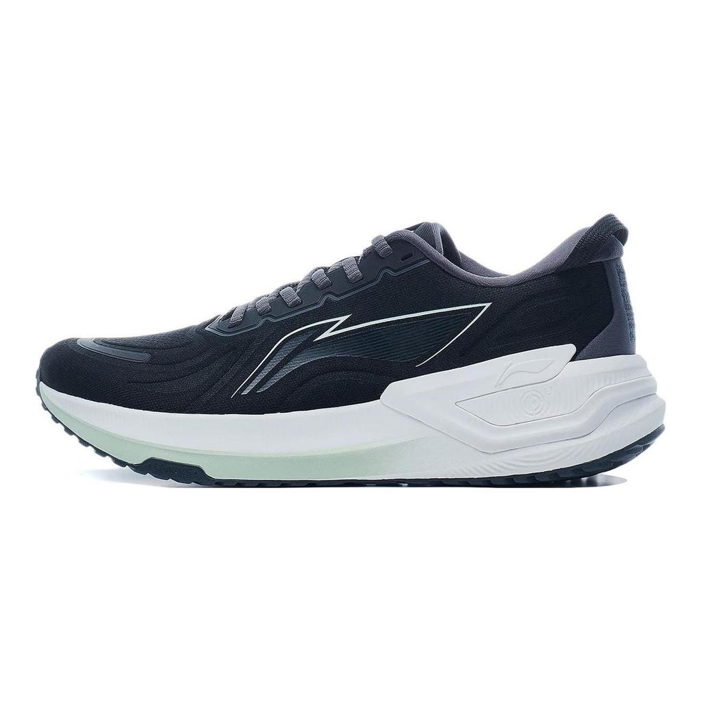 Li Ning YueYing 3.0 Comfortabel Textiel, TPU Demping Antislip Ondersteuning Lage Schacht Casual Hardloopschoenen Heren Zwart ARHT019-10