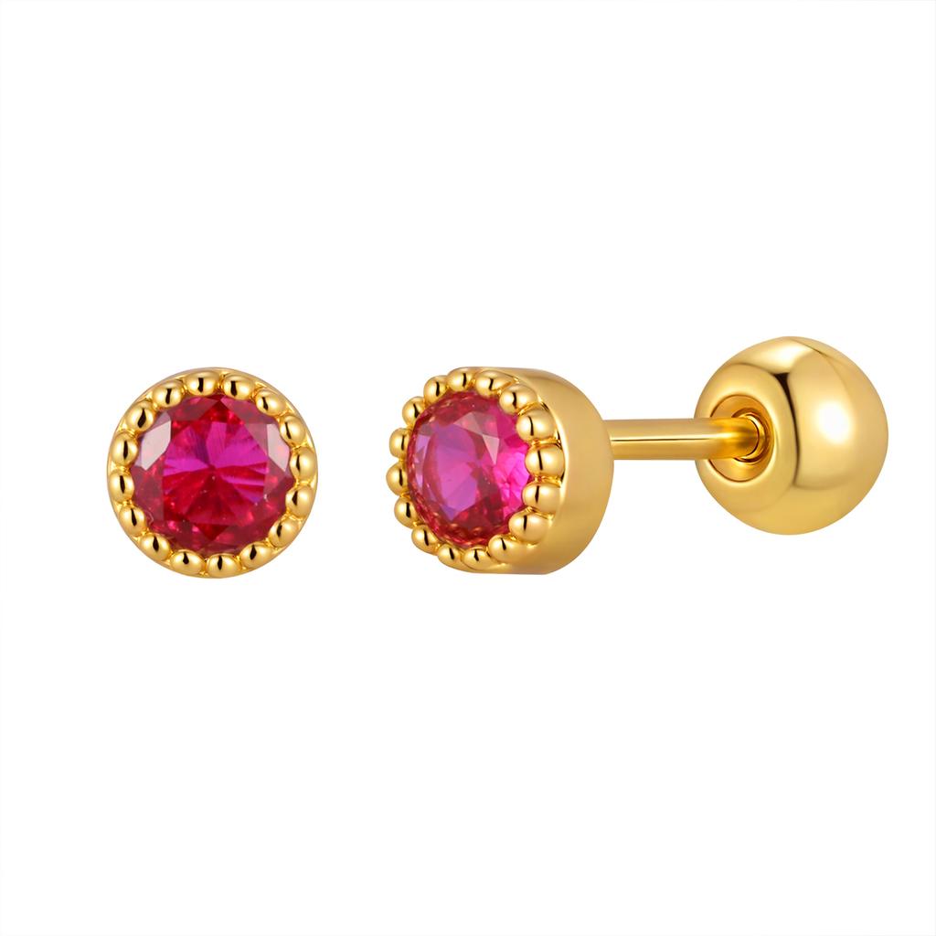 Stainless Steel Multicolor Cubic Zirconia Stud Earrings for Women Girls, Tiny Piercing Cartilage Helix Earrings Fashion Jewelry