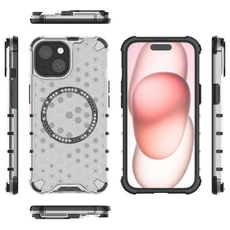 For iPhone 13 6.1 inch Phone Case Compatible with MagSafe WANLONFENG FC Series with Tempered Glass (Big Lens Hole)