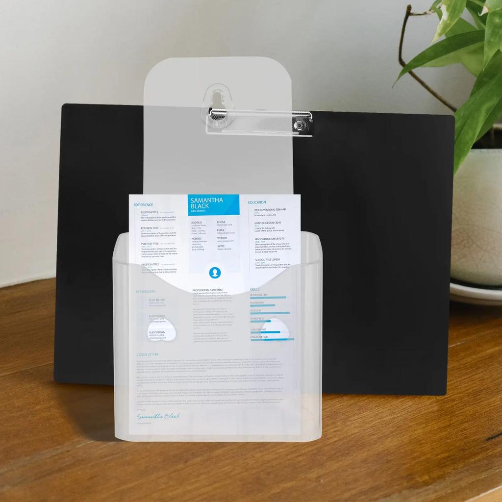 4 ks Akrylový stojánek na displej Trojdílné letáky Čirý akrylový držák na brožury Organizér na stolní doplňky Držák na vizitky/poznámky