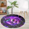 Luxurious Round Butterfly  Pattern  Round Shape Floor Mats Kitchen Hallway Runner Rug Bedroom Living Room Soft Carpet Non-slip Area Rug