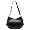 VIVIENNE WESTWOOD West Queen Charm Frame Silver Hardware Small Calfskin Shoulder Bag Women Shoulder Bag Black 4B01000VWL0098N401