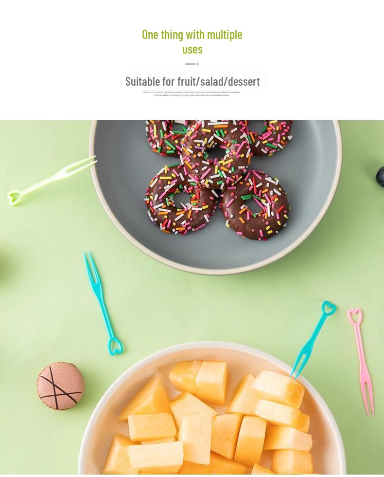 High-End Disposable Transparent Fruit & Dessert Forks - Individually Wrapped Skewers