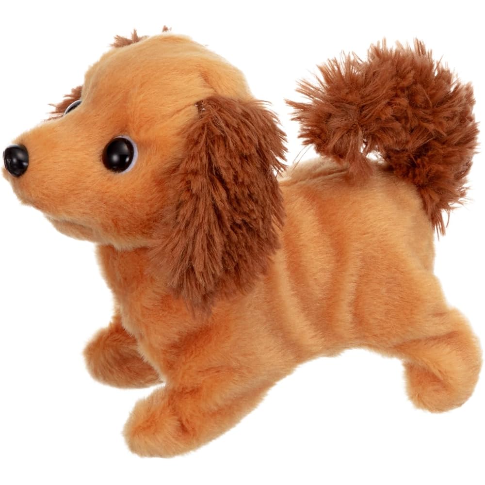 IWAYA Piccoline Miniature Dachshund Plush Toy with Moving Tail and Sound Battery Operated for Ages 3 and Up