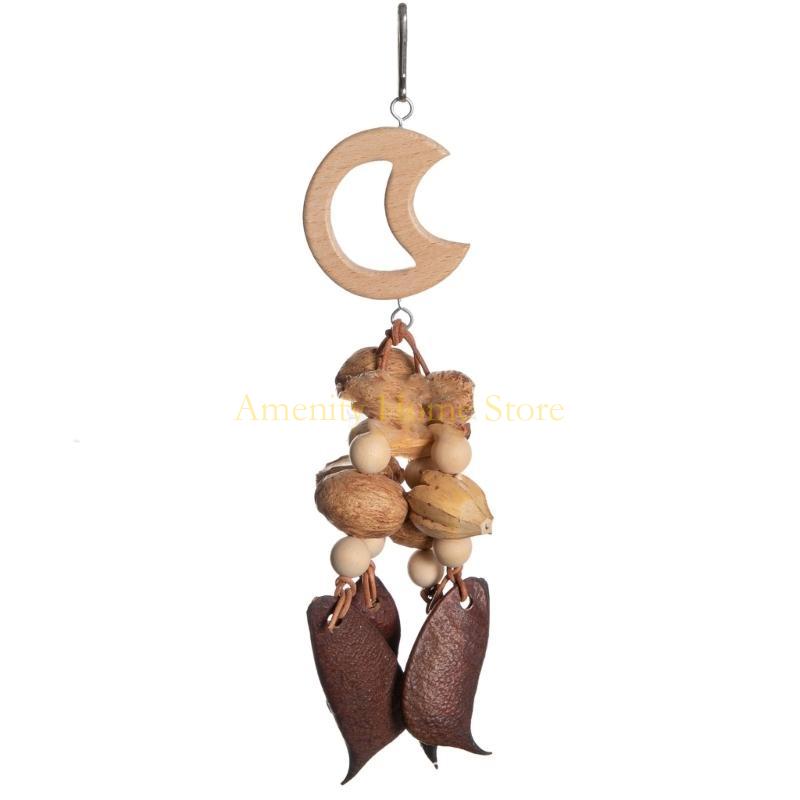 F26C Natural Pinecone Bird Toy Fun Chewing Toy Birdcage Tearing Toy All Size Bird Wood Enrichment Toy for Conures Cockatiels