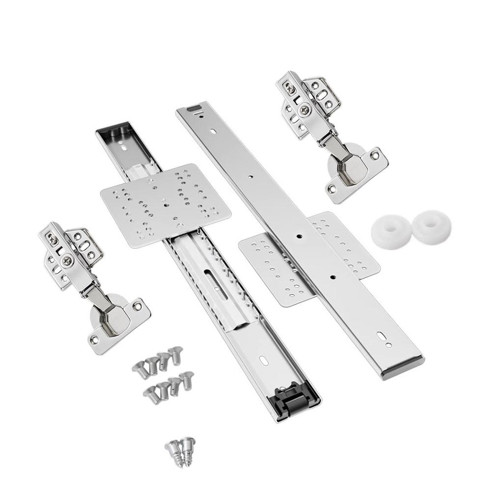 Space Saving Cabinet Top Mount Folding Hidden Door Slides Cabinet Door Tracks Upgrades for Modern Home Storage Solution