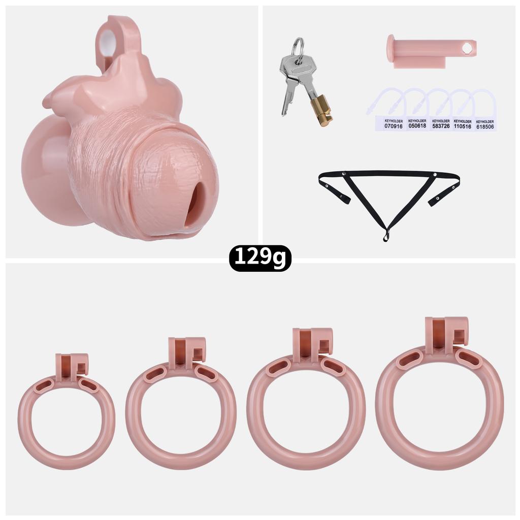 LICKER ABS Realistic Penis Chastity Cage Urethral Lock Cock Cages With 4 Size Rings Loyalty Belt Sex Toys For Men Adult Games