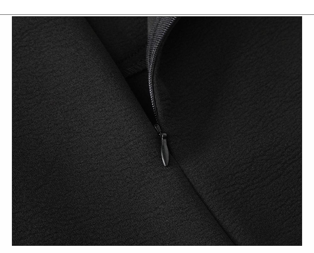 Women's 2024 High-Waisted Black Wide-Leg A-Line Suit Pants for Spring and Autumn.